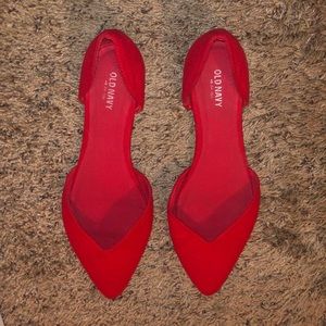 Old navy pointy toe red flats